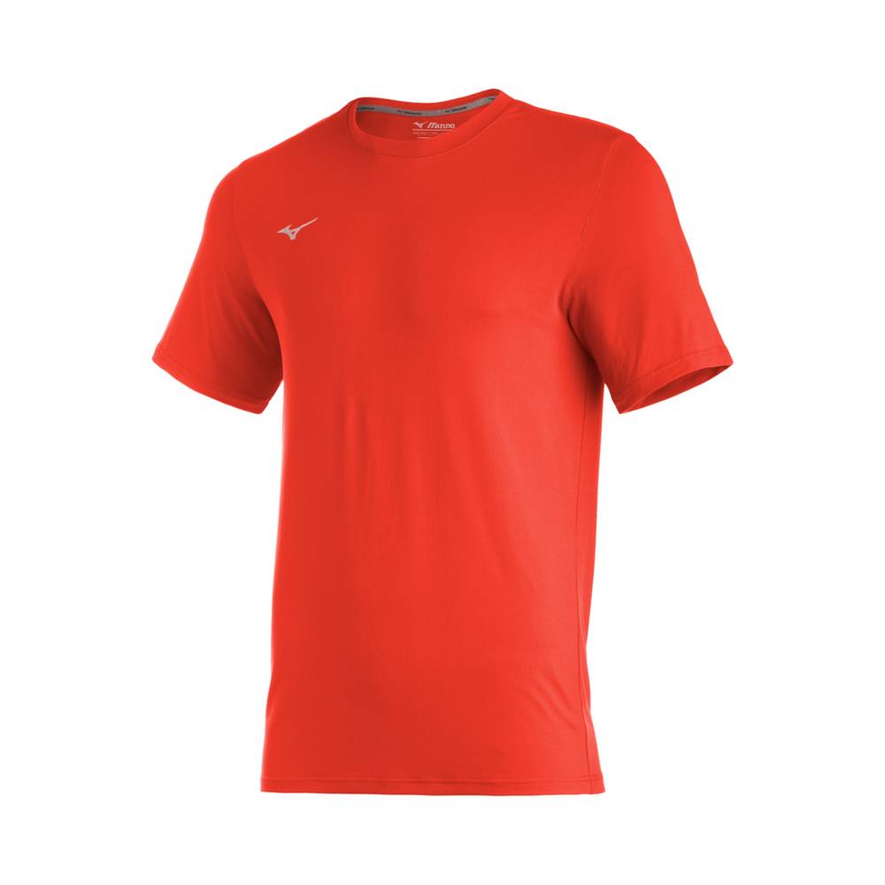 Camiseta Mizuno Baseball Comp Diamond Short Sleeve Crew - Homem - Laranja - XNCKM0635